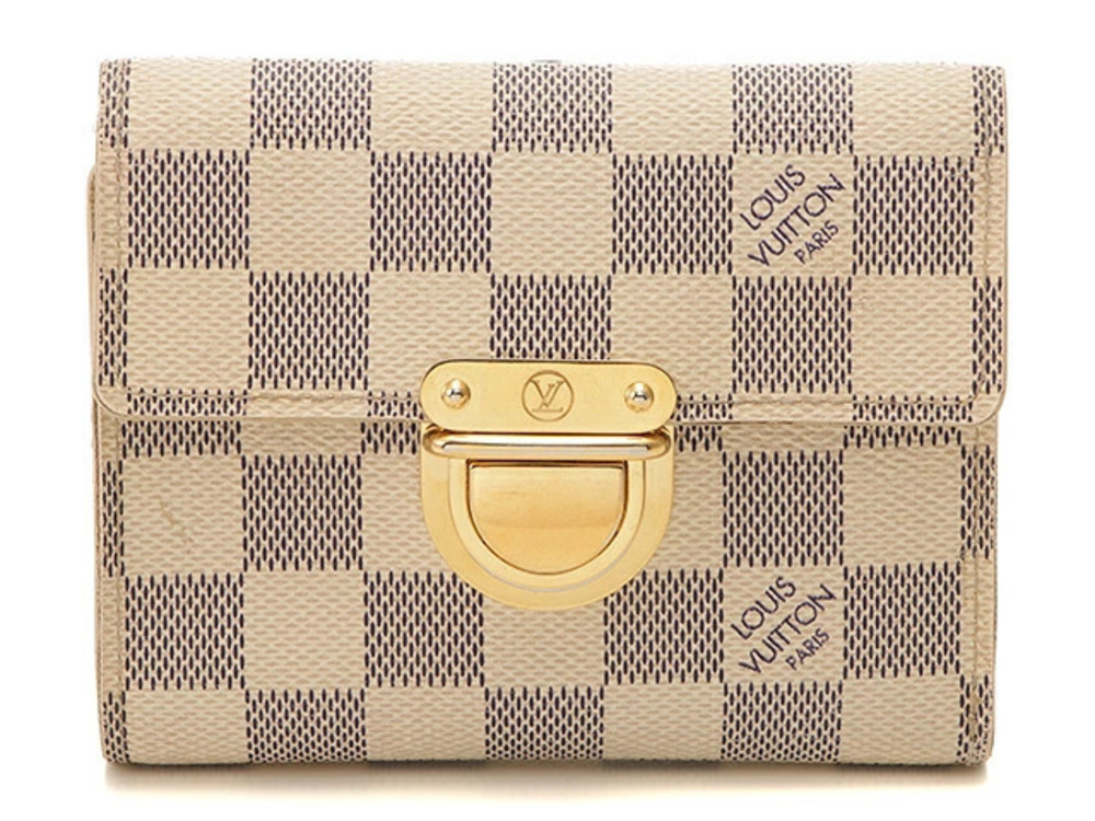 LOUIS VUITTON Portefeuille Il Koala Wallet Damier Azur White